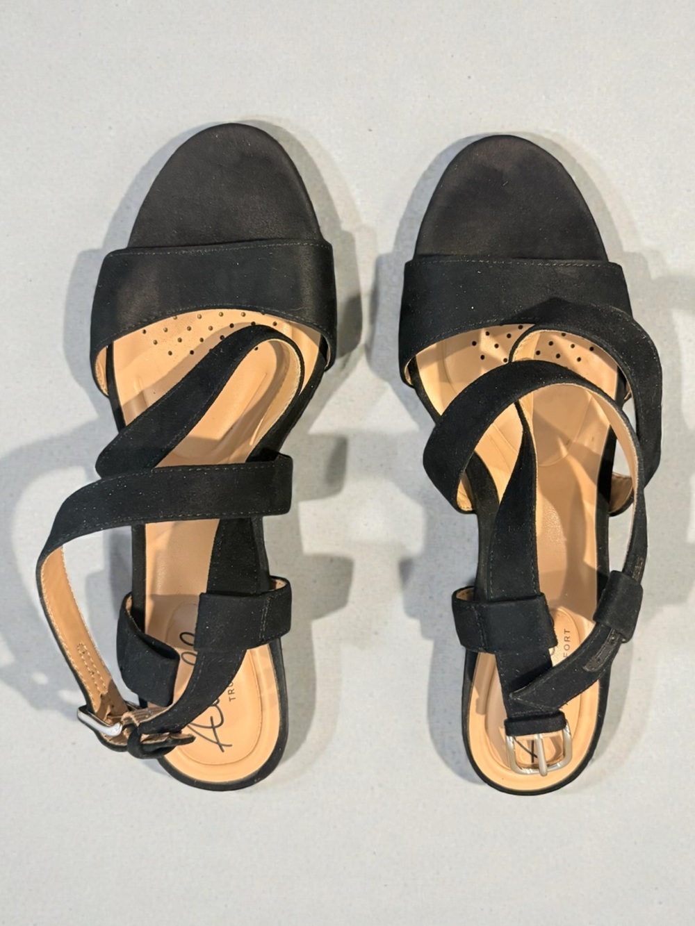 Abella Black Strappy Platform Sandals